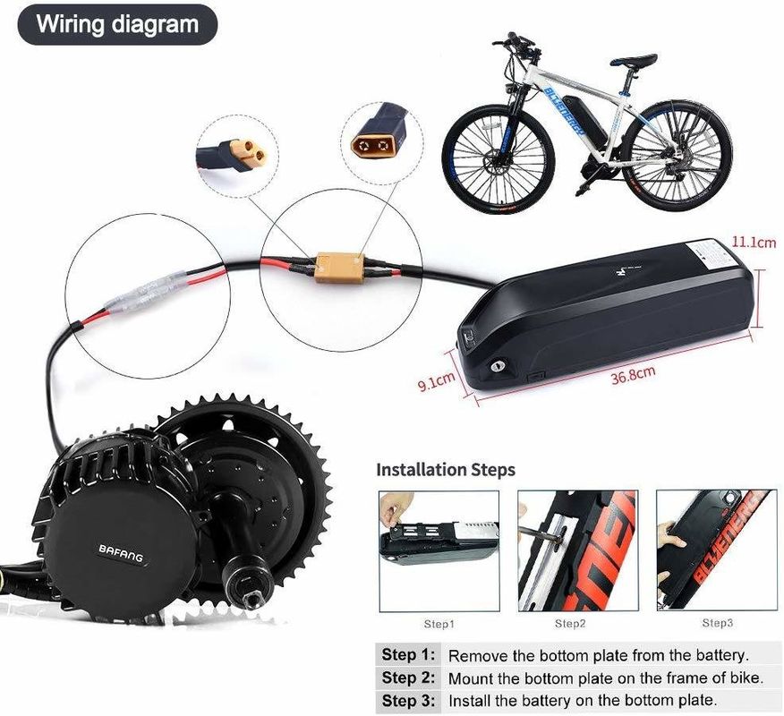 USB Ebike pin 36V 17ah 10s5p Lithium Ion pin cho xe đạp điện E xe đạp thay thế pin