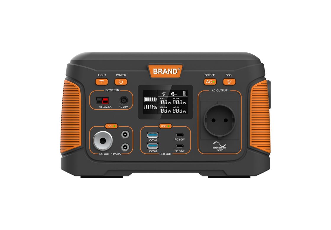 Cắm trại ngoài trời Máy phát điện mặt trời 300W Trạm điện di động 14.8V 20.8ah Trạm điện đa chức năng