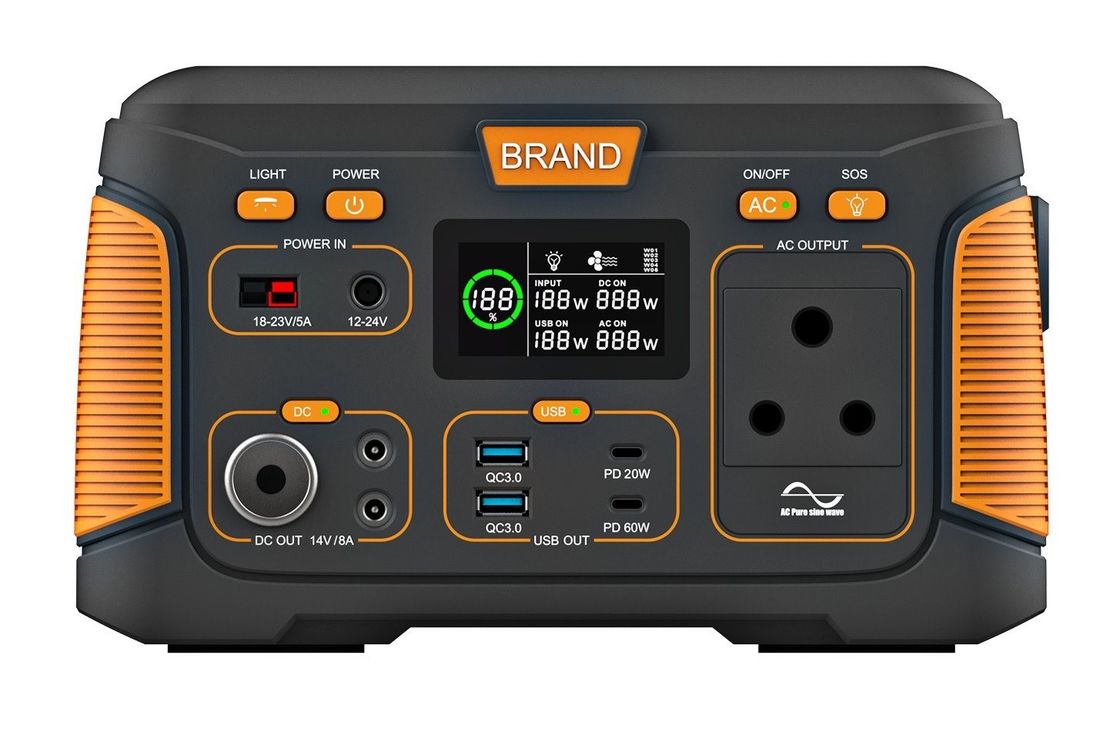 Trại khẩn cấp Nhà 300W Máy phát điện mặt trời Nhà máy điện di động 14.8V 18.2ah Cung cấp điện cho câu cá ban đêm