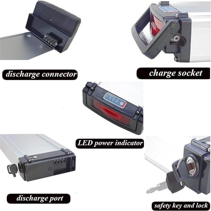 Pin thay thế xe đạp 36/48V 13S4P 10S5P pin lithium xe đạp điện với cổng USB cho động cơ 1000W