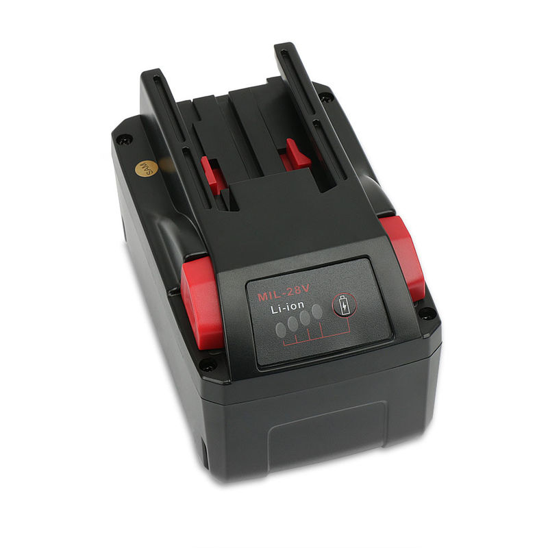 28V 6000mAh Milwaukee thay thế pin công cụ điện dễ cài đặt đầu ra ổn định với pin slide pack