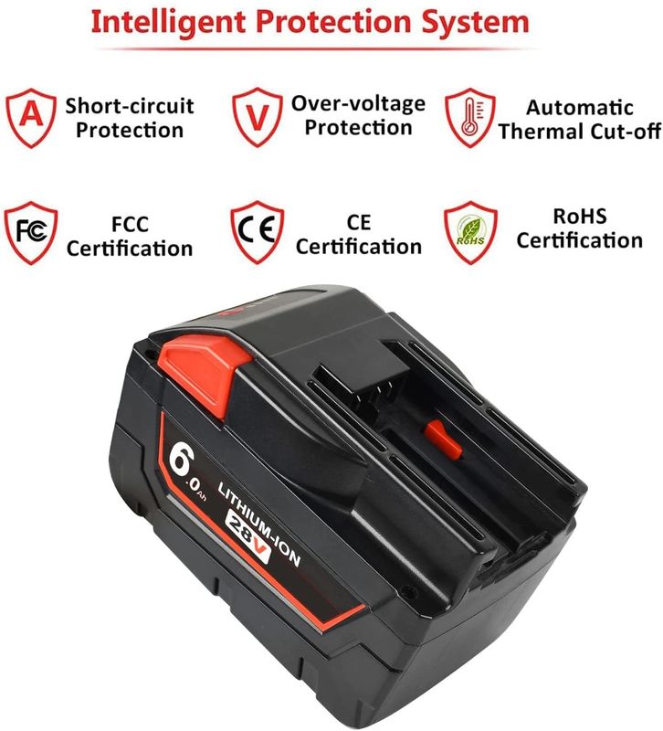 Pin Milwaukee 28V 6000mAh thay thế Milwaukee tương thích với 48-11-2830 M28 Công cụ điện không dây