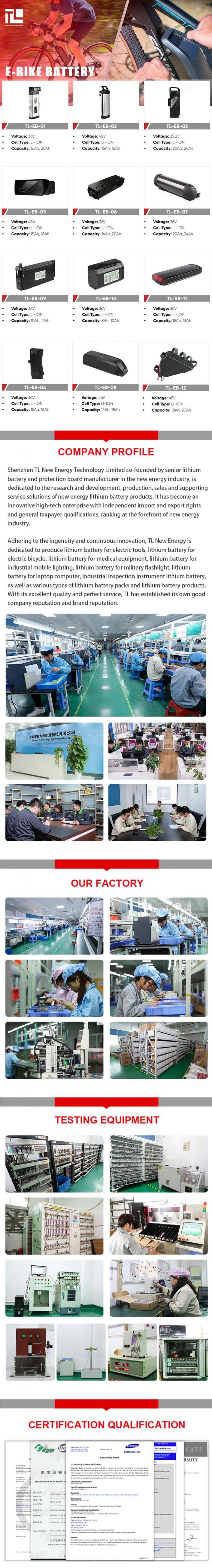 Factory Wholesale Reention Dorado E-Bike Lithium Ion Battery 36V 10ah 12ah 17.5ah for E-Scooter Electric Scooter