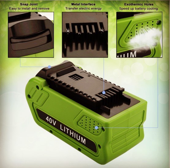 Lithium Greenworks Gmax pin sạc lại 40 Volt 29472 29462 1